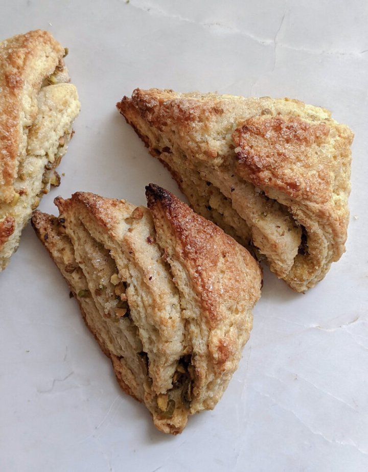 Layered Pistachio Scones